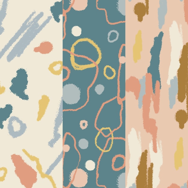 Free vector abstract hand drawn pattern collection