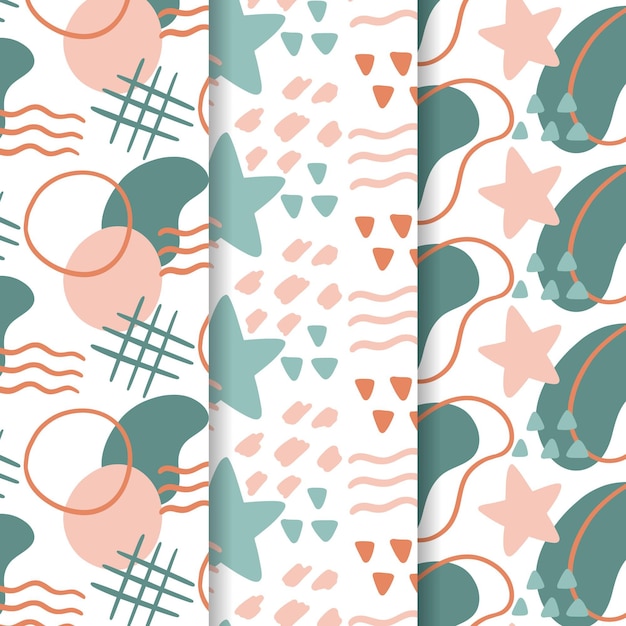 Abstract hand drawn pattern collection