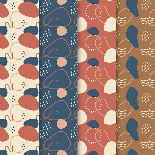 Free vector abstract hand drawn pattern collection