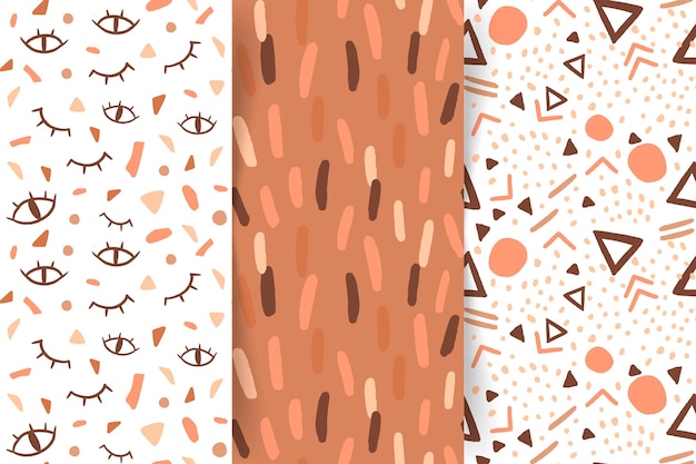 Abstract hand drawn pattern collection