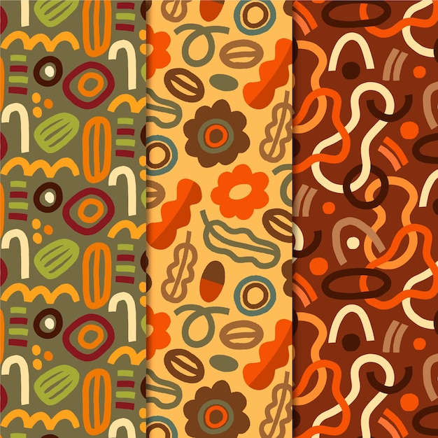 Abstract hand drawn pattern collection