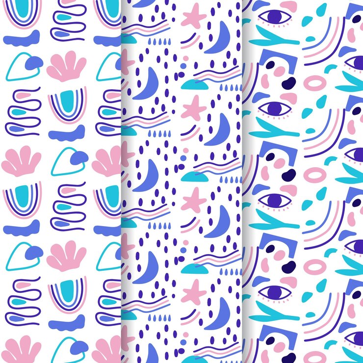 Free Vector abstract hand drawn pattern collection