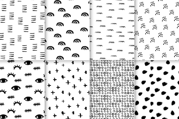 Abstract hand drawn pattern collection