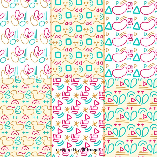 Abstract hand drawn pattern pack