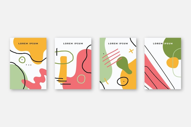 Abstract hand drawn shapes covers