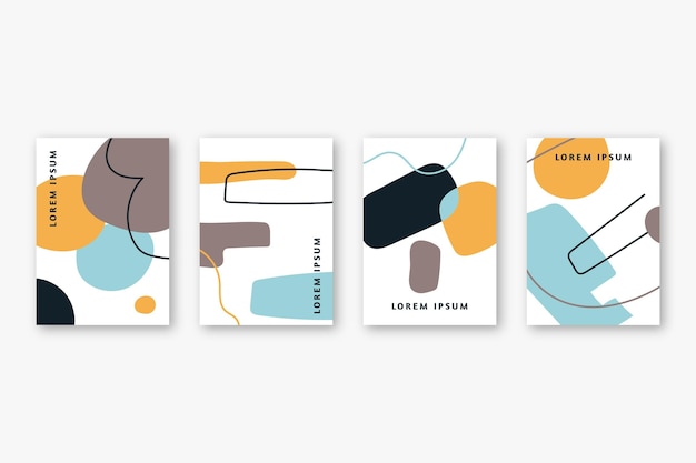 Abstract hand drawn shapes covers