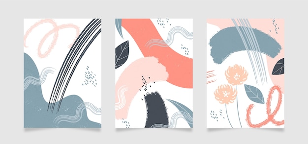 Abstract hand drawn shapes covers