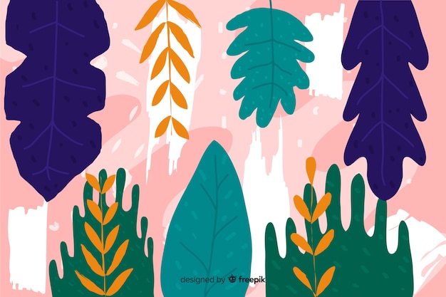 Abstract hand drawn tropical background