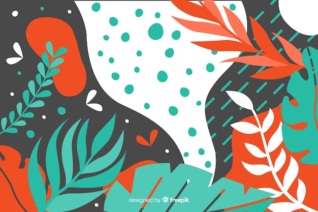 Free vector abstract hand drawn tropical background