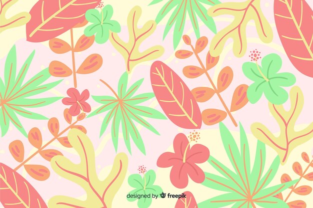 Abstract hand drawn tropical background