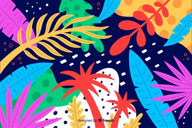 Abstract hand drawn tropical background