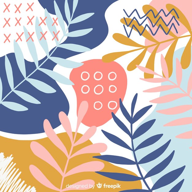 Abstract hand drawn tropical background