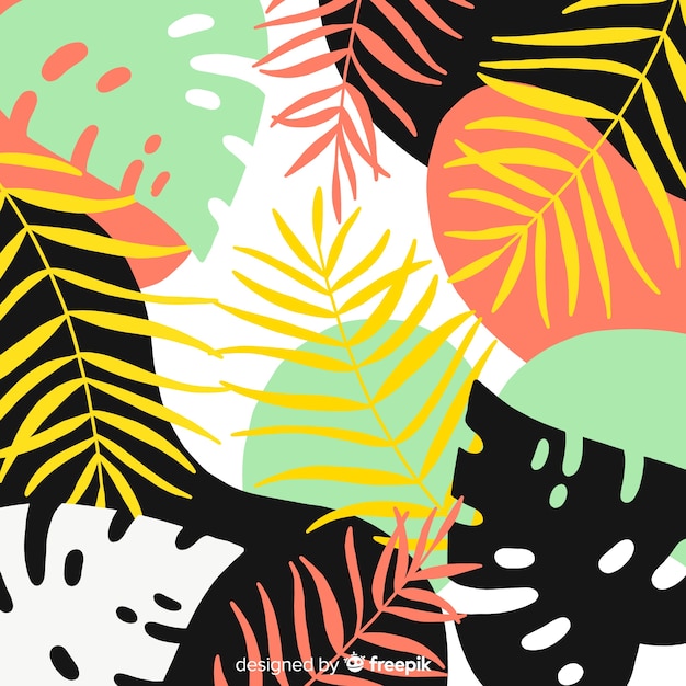 Abstract hand drawn tropical background