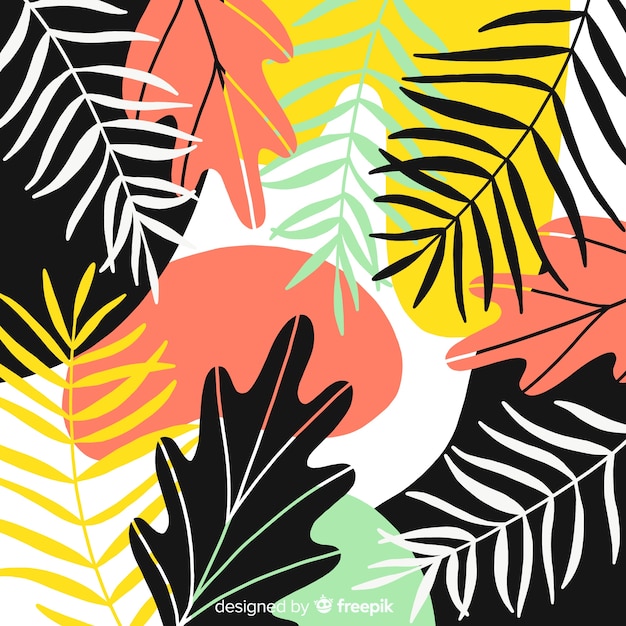 Free vector abstract hand drawn tropical background