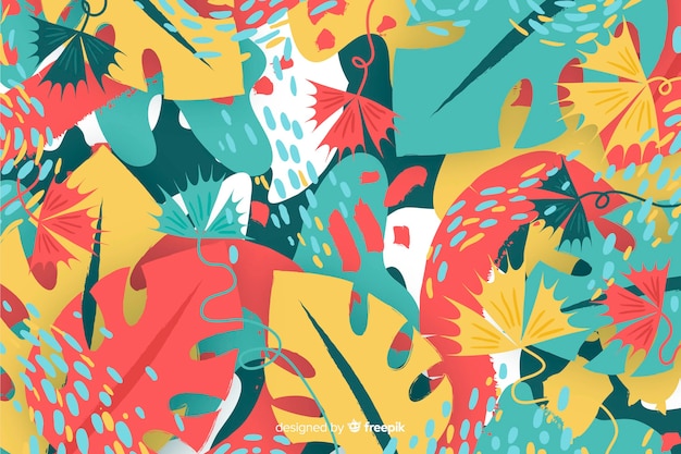 Abstract hand drawn tropical background