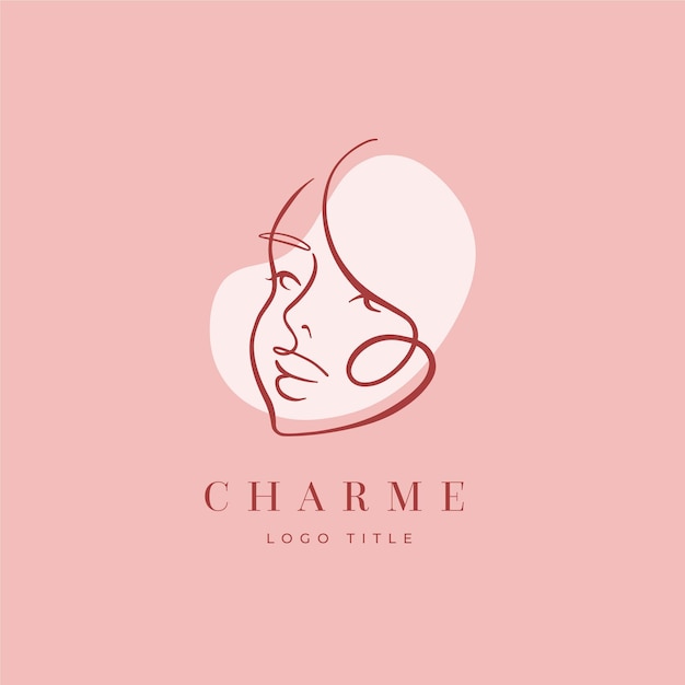 Abstract hand drawn woman logo avatar