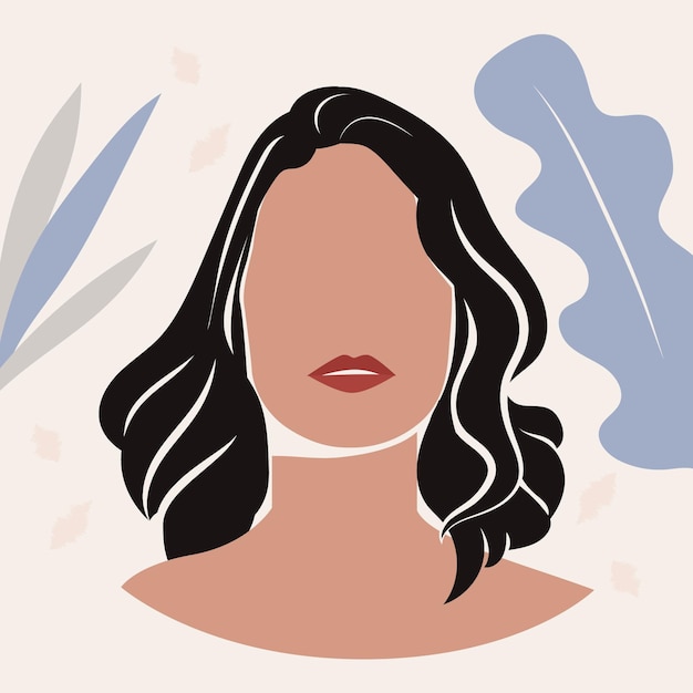 Free vector abstract hand drawn woman portrait