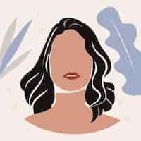 Free vector abstract hand drawn woman portrait