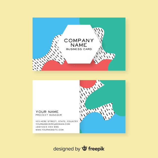 Abstract hand painted business card template