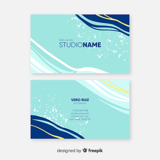 Free vector abstract hand painted business card