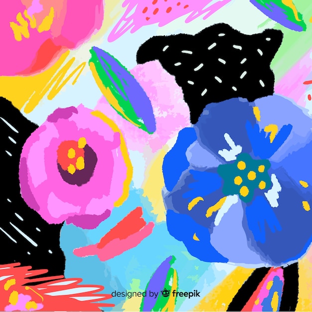 Abstract hand painted floral background