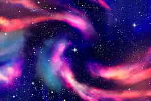 無料ベクター 抽象的な手描きの銀河の背景