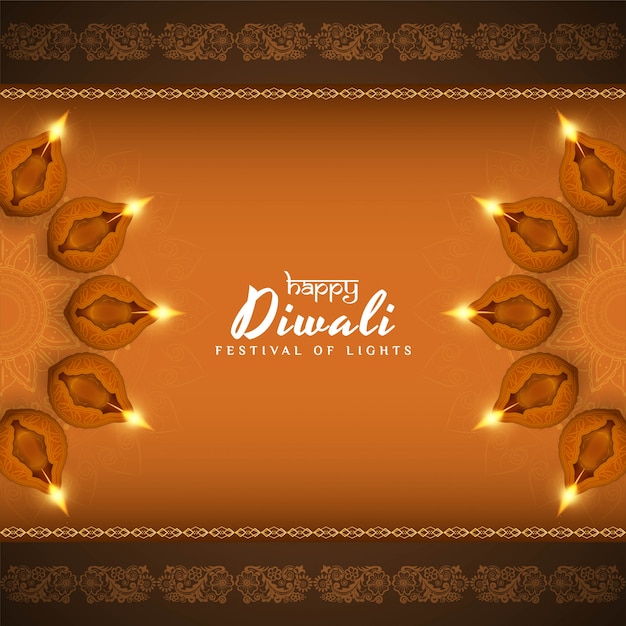Free vector abstract happy diwali beautiful decorative background