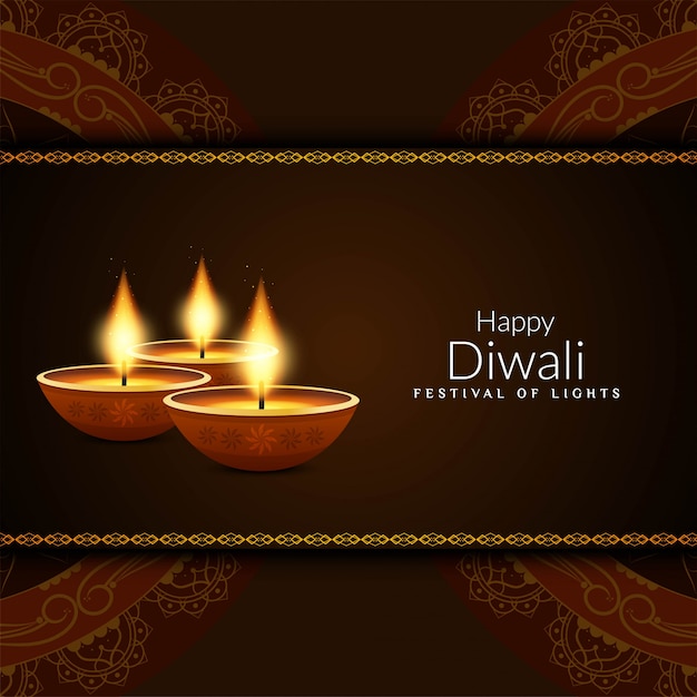 Free vector abstract happy diwali festival greeting