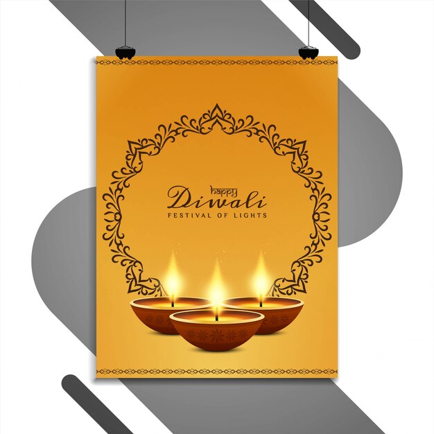 Abstract happy diwali flyer template design