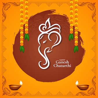 Abstract happy ganesh chaturthi indian festival celebration background vector