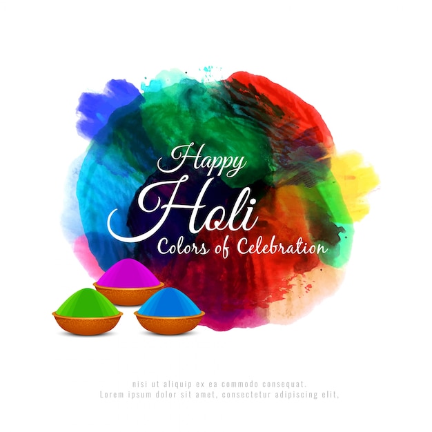 Abstract happy holi colorful greeting background