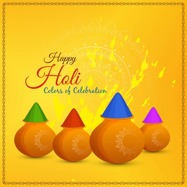 Abstract Happy Holi festival greeting vector background