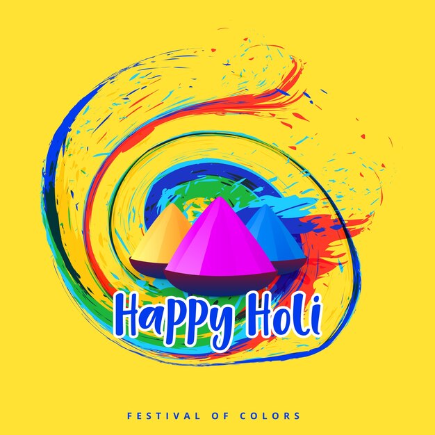 abstract happy holi festival greeting