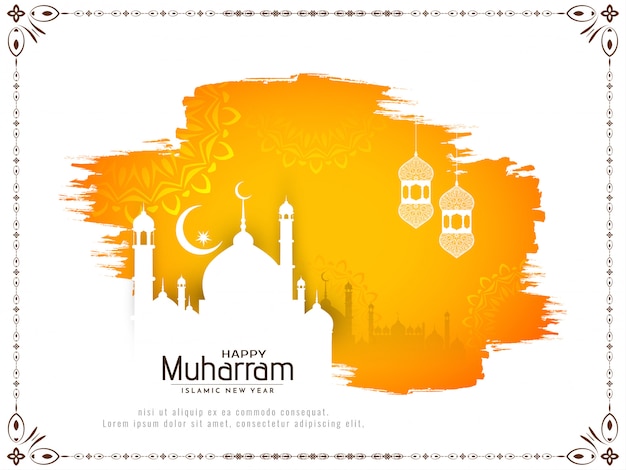 Abstract Happy Muharram religious background