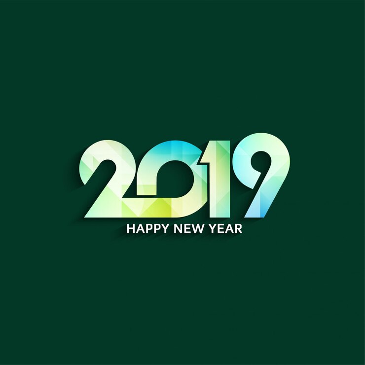 Free Vector abstract happy new year 2019 stylish background