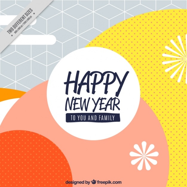 Abstract happy new year background with circles