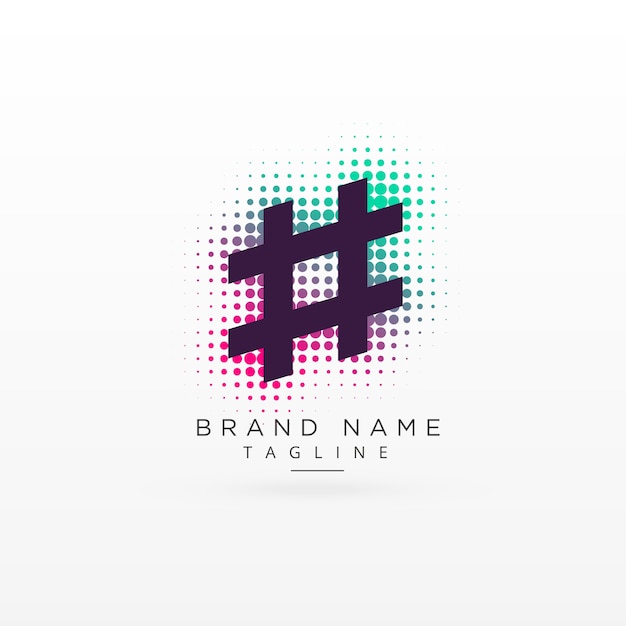 Abstract hashtag logo design