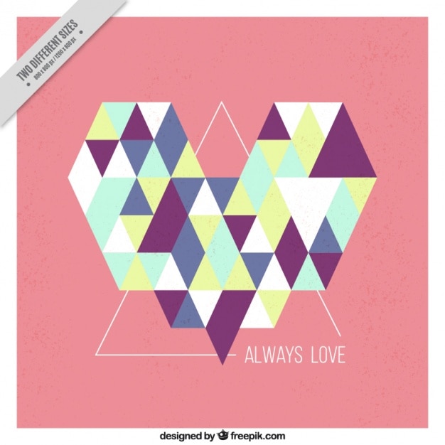 Abstract heart background of triangles