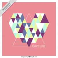 Free vector abstract heart background of triangles