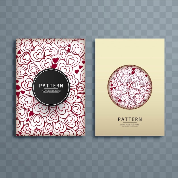 Abstract hearts  pattern brochure design illustration