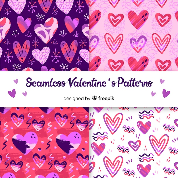 Abstract hearts valentine pattern pack