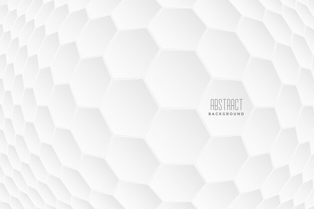 Abstract hexagonal 3d shapes white background