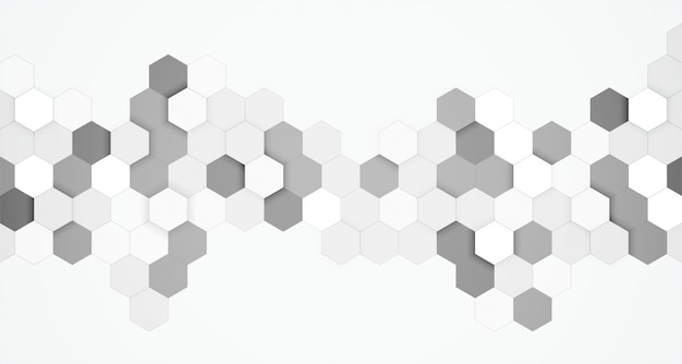 Abstract Hexagonal Black And White 3d Background