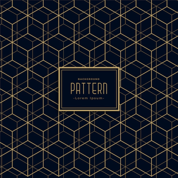 Free vector abstract hexagonal line dark pattern background