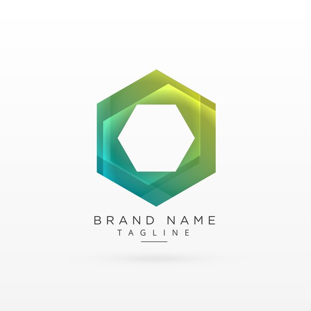 Abstract hexagonal logo concept design