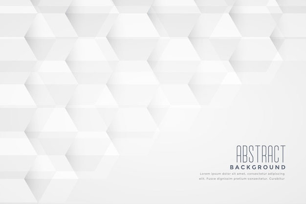 Abstract hexagonal shape geometric white background design