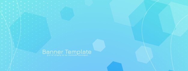 Abstract hexagonal shapes geometric blue banner design