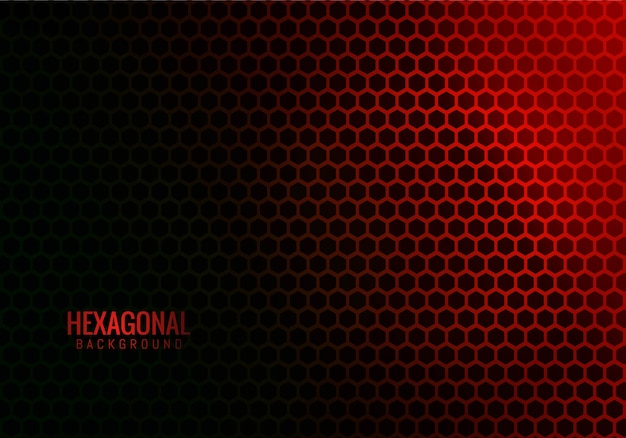 Abstract hexagonal technology red