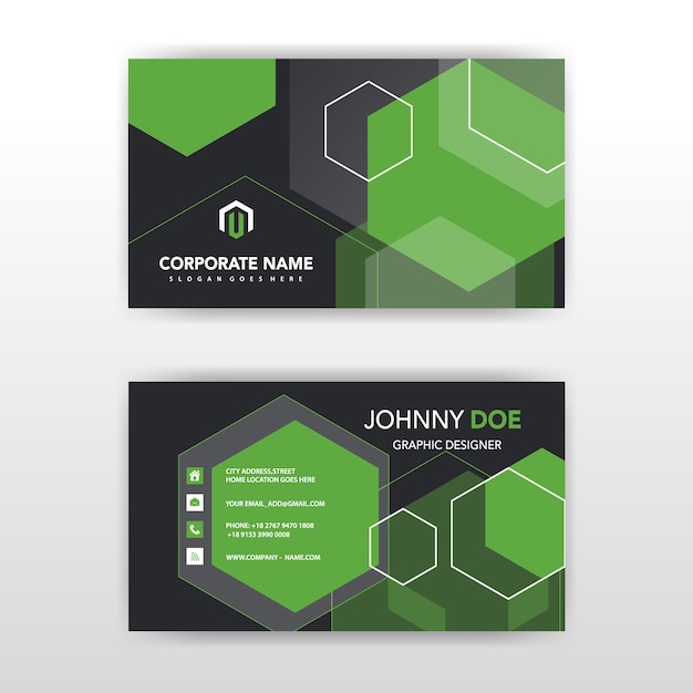 Free vector abstract horizontal business card