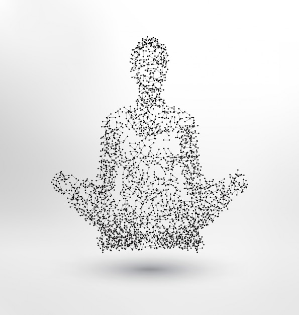 Бесплатное векторное изображение Абстрактный человек медитирует